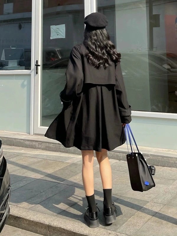 トレンチコート レディース 春秋コート ミディアムコート ショート丈コート スプリングコート 春コート アウター オシャレ 上品 無地 通勤 着痩せ カジュアル 韓国風 ブラック 黒 小さいサイズ 大 トレンチコート レディース 春秋コート ミディアムコート ショート丈コート スプリングコート 春コート アウター オシャレ 上品 無地 通勤 着痩せ カジュアル 韓国風 ブラック 黒 小さいサイズ 大