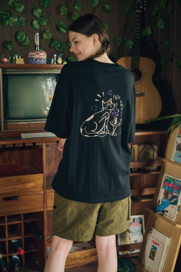 【CPGN STUDIO】23SS★ SMELL CAT Embroidery Short Sleeve Tee CPGN STUDIO】 SMELL CAT Embroidery Short Sleeve Tee Tシャツ