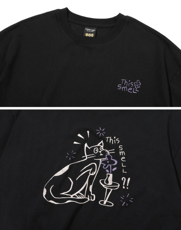 【CPGN STUDIO】 SMELL CAT Embroidery Short Sleeve Tee