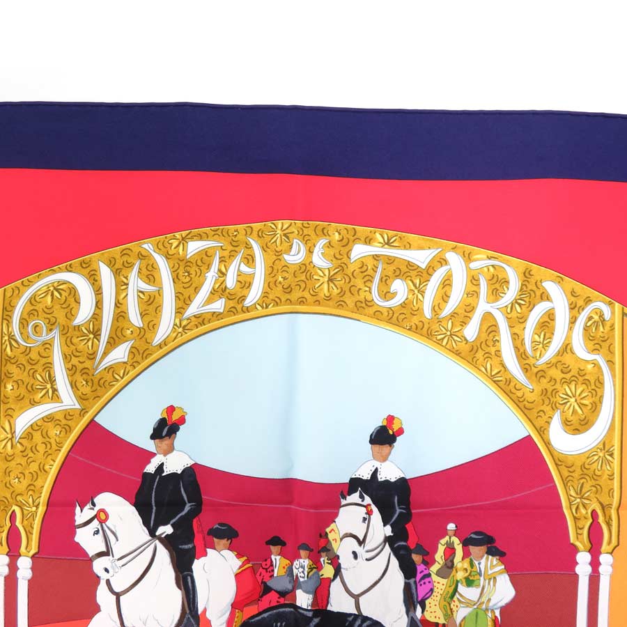 エルメス HERMES スカーフ カレ90 PLAZA DE TOROS 闘牛場 シルク