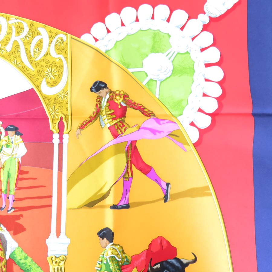 エルメス HERMES スカーフ カレ90 PLAZA DE TOROS 闘牛場 HERMES カレ90 闘牛場 PLAZA DE TOROS シルク ランクB - メルカリ
