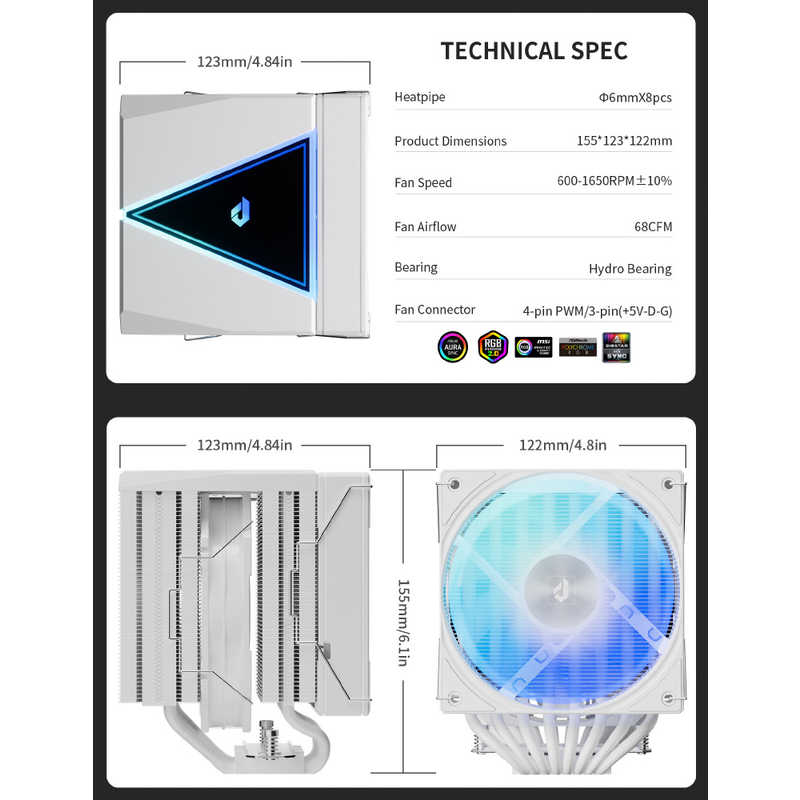 UPHERE 空冷CPUクーラー UE2 Elite TC8 UPHERE 空冷CPUクーラー UE2 Elite TC8