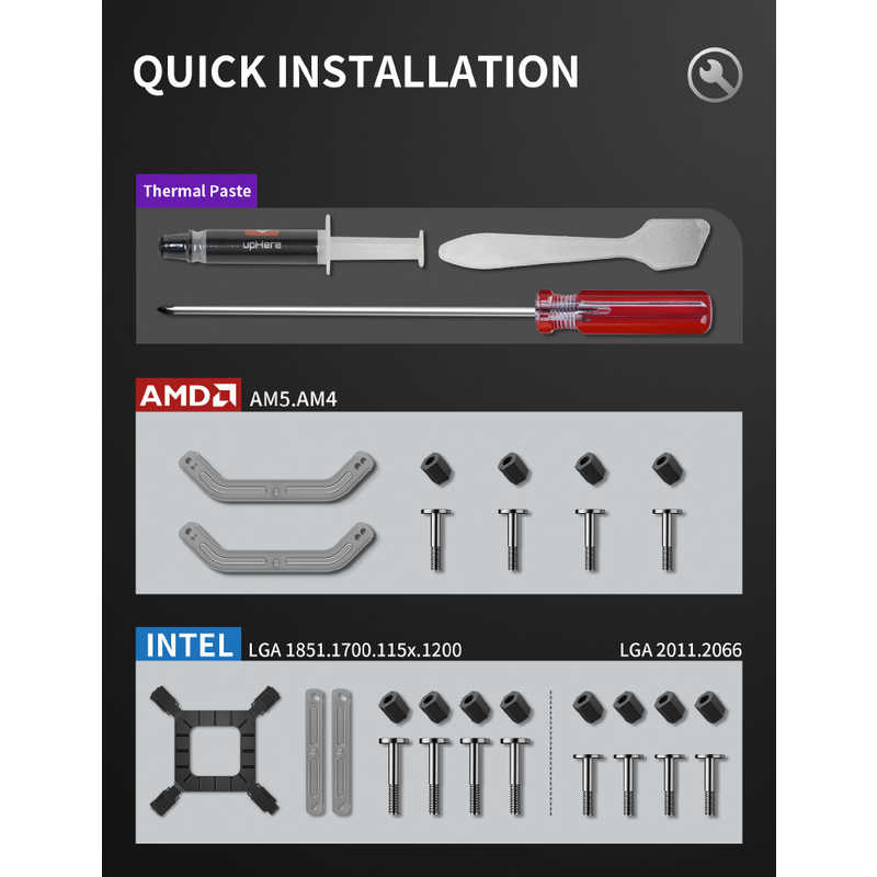 UPHERE 空冷CPUクーラー UE2 Elite TC8 UPHERE 空冷CPUクーラー UE2 Elite TC8