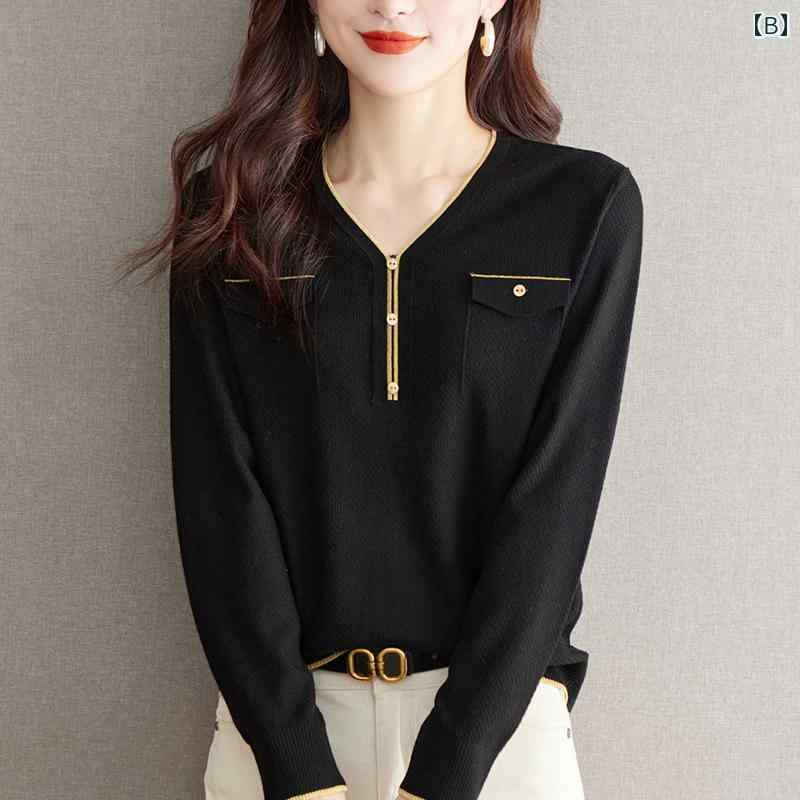 Vネック　セーター　レディース 2025年 大きめ サイズ レディース 春服 太め ミリ お腹 カバー スリム Vネック おしゃれ トップス 冷感 セーター