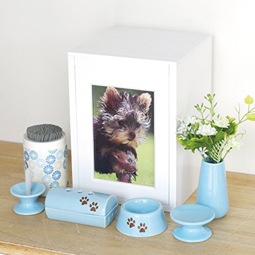 虹の橋仏具 足あとマーク入り 5点セット ブルー