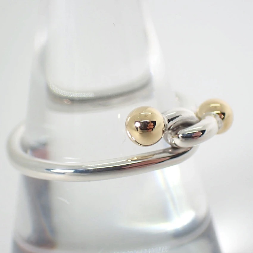 TIFFANY/ティファニー 925/750 ラブノット リング 15号/15号/g458-62