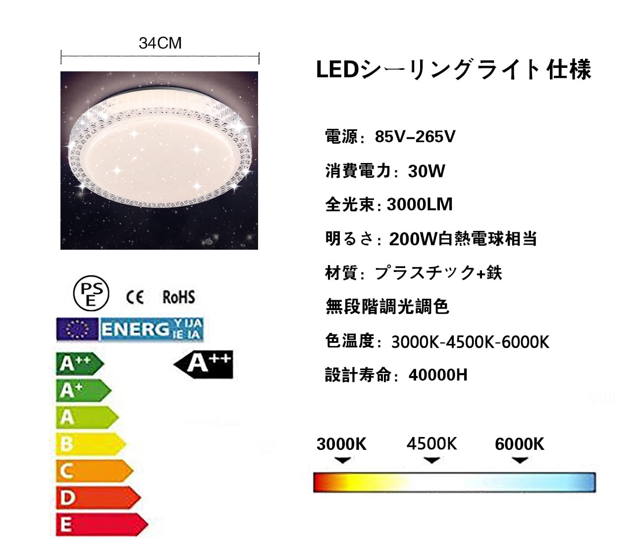 LED シーリングライト 星空効果 30W 無段階調光調色タイプ 4~6畳 常夜灯 モード メモリ機能 照明器具 電球色 昼光色 3000k-6000k 天井 和風 玄関 門灯 廊下 和室 照明 おし LED シーリングライト 星空効果 30W 無段階調光調色タイプ 4~6畳 常夜灯 モード メモリ機能 照明器具 電球色 昼光色 3000k-6000k 天井 和風 玄関 門灯 廊下 和室 照明 おし