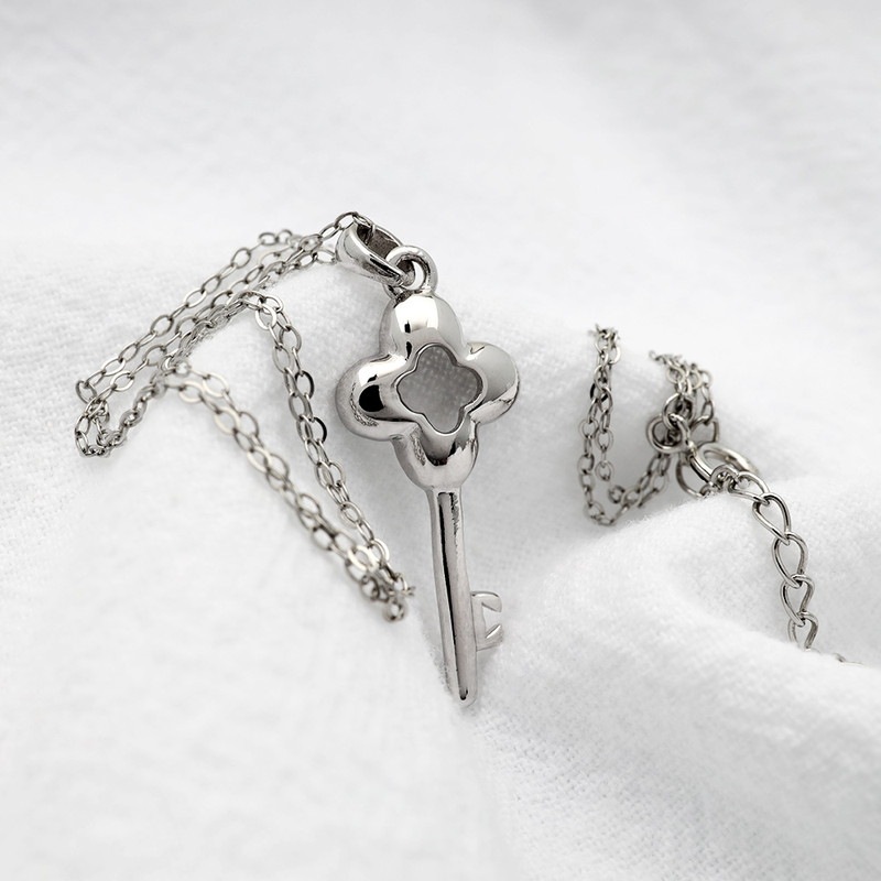 S925 クローバー 鍵 ネックレス [fhns042-silver]