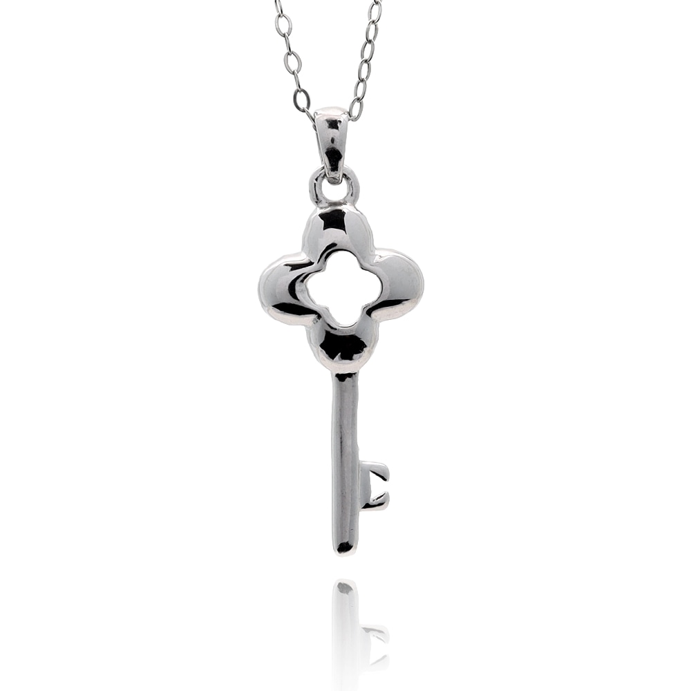 S925 クローバー 鍵 ネックレス [fhns042-silver]