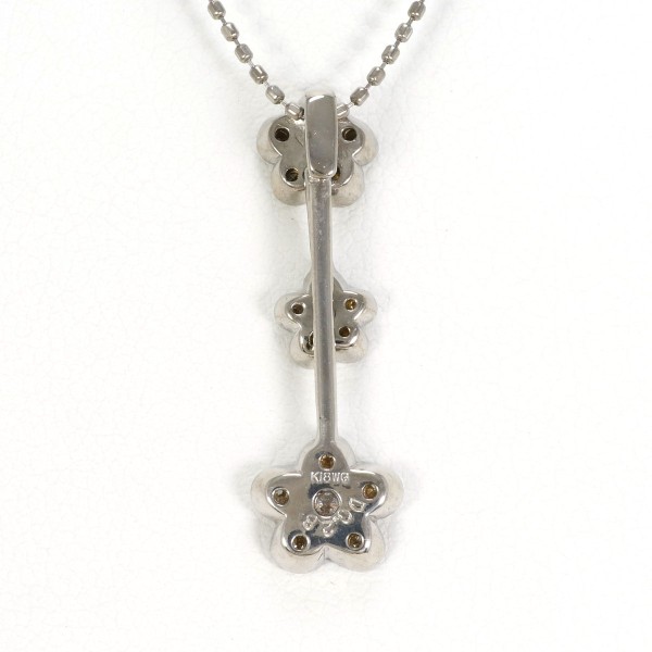 K18 18金 WG ホワイトゴールド ネックレス ダイヤ 0.28 約38cm ジュエリー 中古