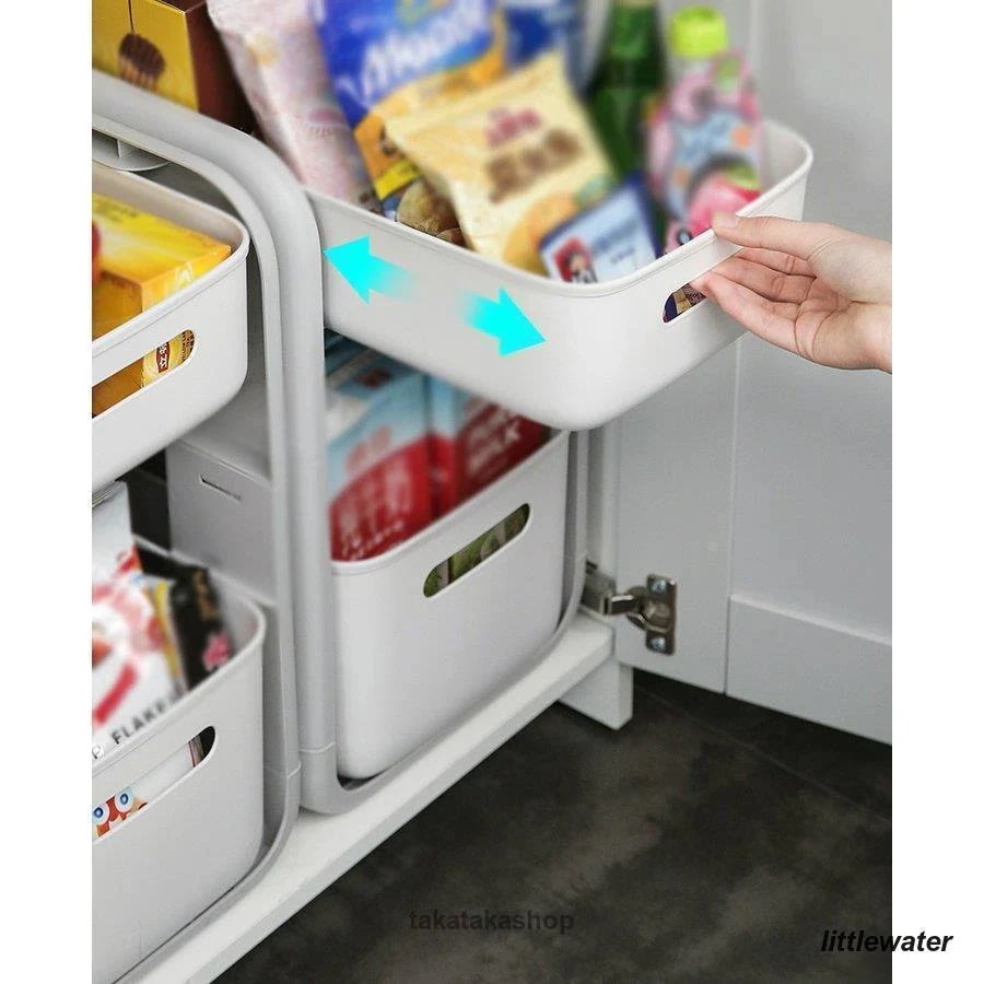 日用雑貨 キッチン雑貨 キッチン用品 小物入れ 収納 隙間収納 ラック キャスター 自由自在 無地 すっきり ホワイト グレーすっきり ゴージャス