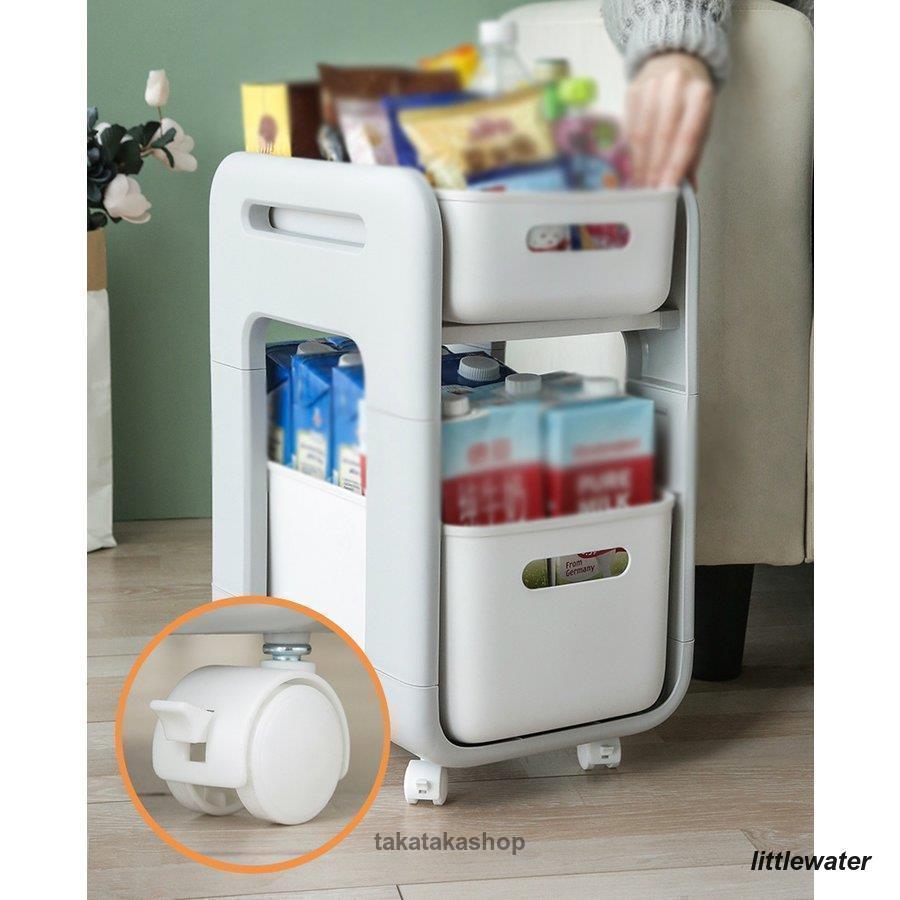 日用雑貨 キッチン雑貨 キッチン用品 小物入れ 収納 隙間収納 ラック キャスター 自由自在 無地 すっきり ホワイト グレーすっきり ゴージャス