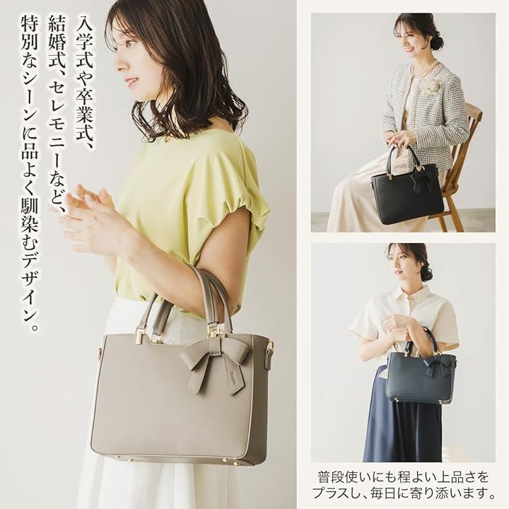 ハンドバッグ レディース ショルダーバッグ 2way 斜めがけ オケージョンバッグ セレモニーバッグ ミニトートバッグ(ネイビー)