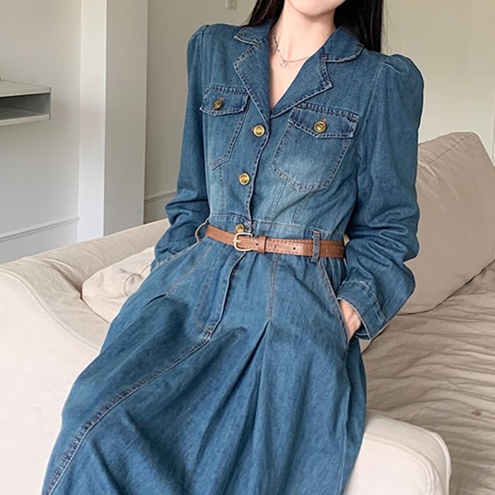 中学生 高校生 レディース ファッション 韓国 デニム ワンピース 春秋 長袖 通学 カジュアル ガーリー 可愛い きれいめ フォーマル 20代 おしゃれ 17311 10代