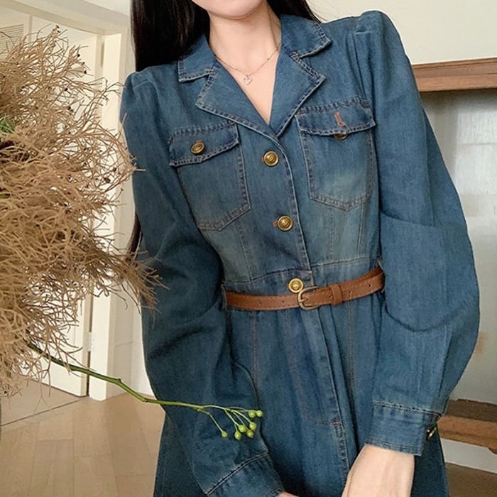中学生 高校生 レディース ファッション 韓国 デニム ワンピース 春秋 長袖 通学 カジュアル ガーリー 可愛い きれいめ フォーマル 20代 おしゃれ 17311 10代