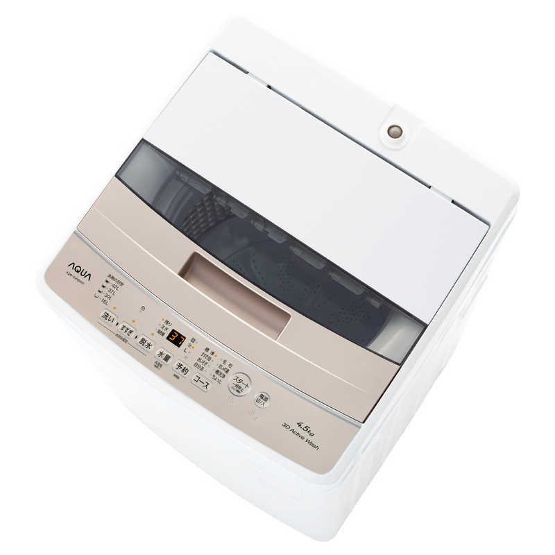 アクア　AQUA　全自動洗濯機 洗濯4.5kg　AQW-S4PBK-P ピンクゴールド（標準設置無料）