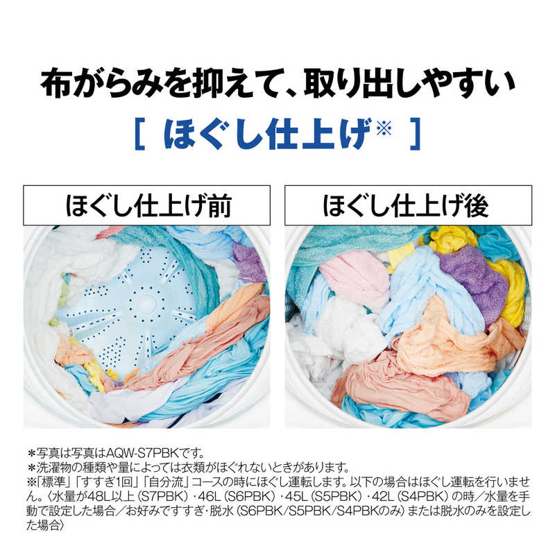 アクア　AQUA　全自動洗濯機 洗濯4.5kg　AQW-S4PBK-P ピンクゴールド（標準設置無料）