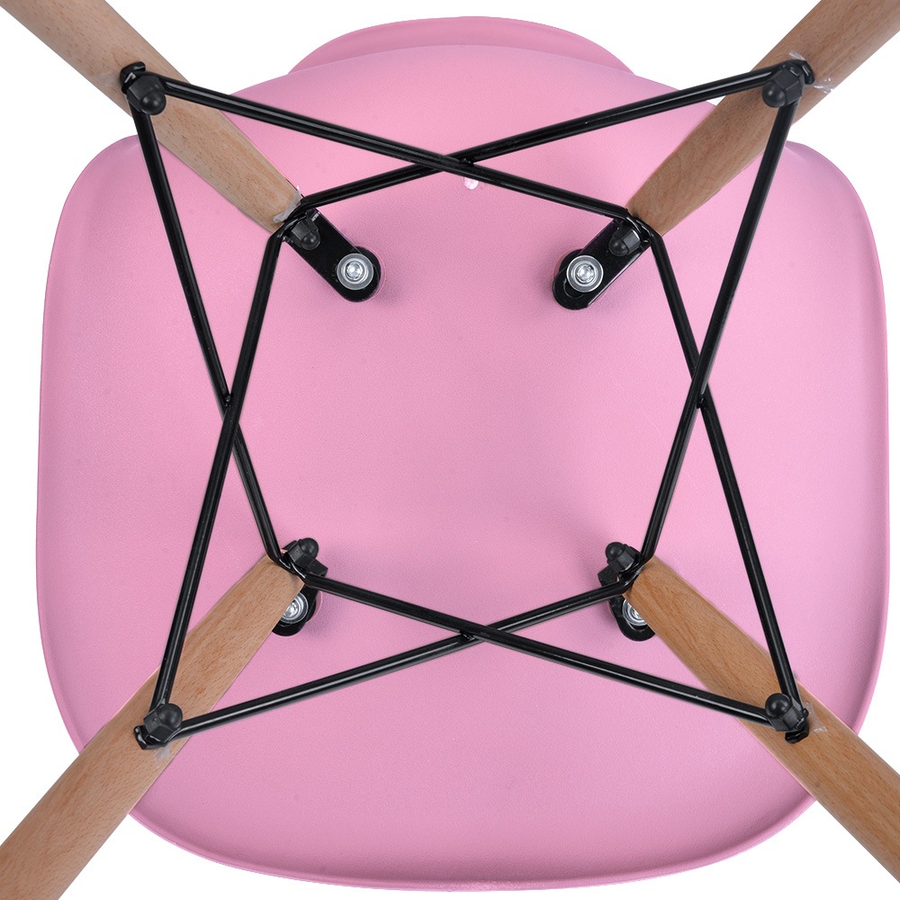 国内出荷 - 3日配達】【4脚セット】【ピンク座面＆ナチュラル脚