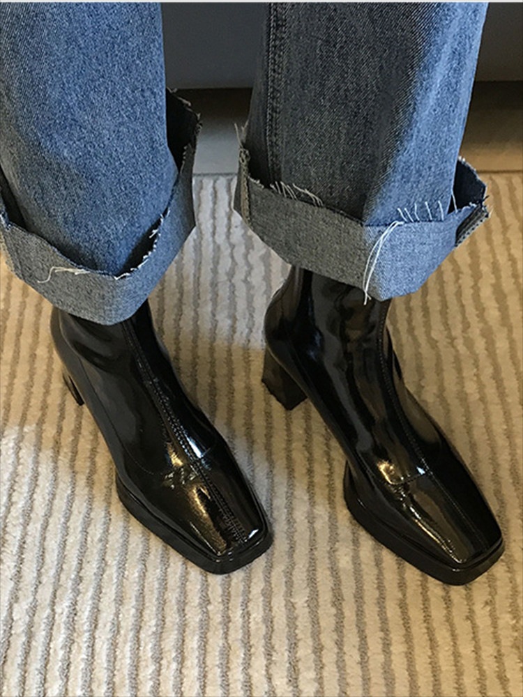 ショートブーツ レディース 韓国 厚底 合皮 キラキラ スクエアトゥ ブーツ 7cmヒール ハイヒール ストレッチブーツ ウエスタンブーツ 太ヒール 美脚 痛くない 歩きやすい 外出履き 通勤 通学 ショートブーツ レディース 韓国 厚底 合皮 キラキラ スクエアトゥ ブーツ 7cmヒール ハイヒール ストレッチブーツ ウエスタンブーツ 太ヒール 美脚 痛くない 歩きやすい 外出履き 通勤 通学