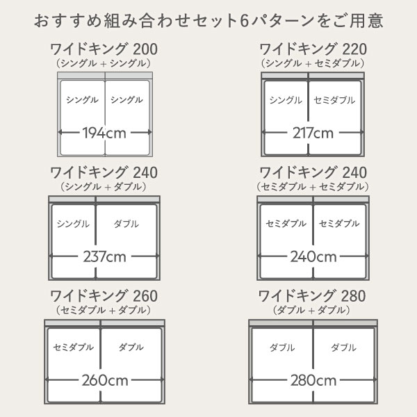 ベッド ワイドキング 220（S+SD） ベッドフレームのみ シャビーナチュラル 照明付き 収納付き 棚付き 宮付き コンセント付き 連結