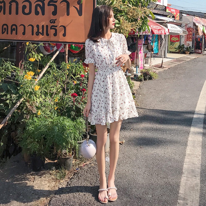 ワンピース デート かわいい 大人可愛い きれいめ シンプル カジュアル 大人 上品 おしゃれ 春夏 花柄 半袖 フリル ミニ丈 リボン ラウンドネック 韓国 ホワイト ガーリー XL モテ コーデ ワンピース デート かわいい 大人可愛い きれいめ シンプル カジュアル 大人 上品 おしゃれ 春夏 花柄 半袖 フリル ミニ丈 リボン ラウンドネック 韓国 ホワイト ガーリー XL モテ コーデ