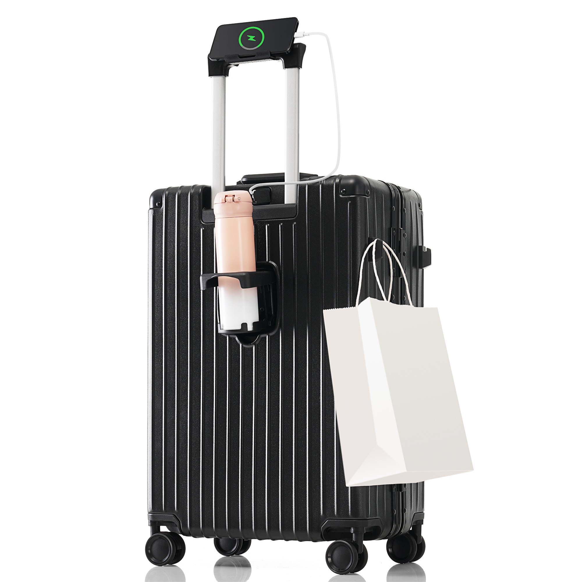 【国内発送送.料.無.料】スーツケース Mサイズ キャリーケース キャリーバッグ アルミ フレームタイプ USBポート付き スマホスタンド付き 防水ポケット ドリンクホルダー フック式底足 TSAロッ 【国内発送送.料.無.料】スーツケース Mサイズ キャリーケース キャリーバッグ アルミ フレームタイプ USBポート付き スマホスタンド付き 防水ポケット ドリンクホルダー フック式底足 TSAロッ