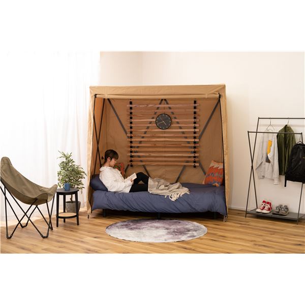 ルーム テント 約幅200×奥行107×高さ198cm ベージュ スチール ポリエステル リビング インテリア家具 インテリア雑貨 組立品