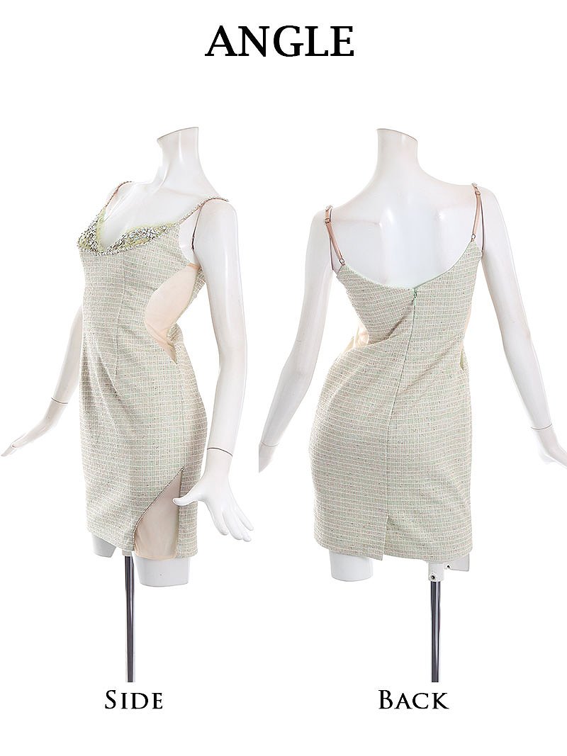 緑 紫 ツイード シアー タイト エンジェルアール ブランドドレス 高級 可愛い 人気 AngelRドレス エンジェルアール 緑 紫 ツイード シアー タイト エンジェルアール ブランドドレス 高級 可愛い 人気 AngelRドレス エンジェルアール