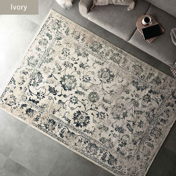 ラグ マット 約160x235cm アイボリー ホットカーペット対応 床暖房対応 オリエンタル柄 ウィルトン アンティーク調 絨毯 ラグ マット 約160x235cm アイボリー ホットカーペット対応 床暖房対応 オリエンタル柄 ウィルトン アンティーク調 絨毯