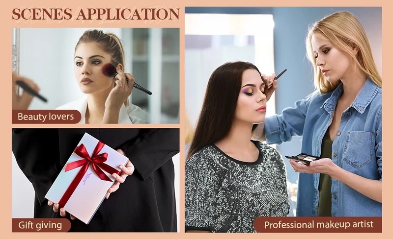 Jessup-メイクブラシセット,合成木製,大きな粉末,ベースブラシ