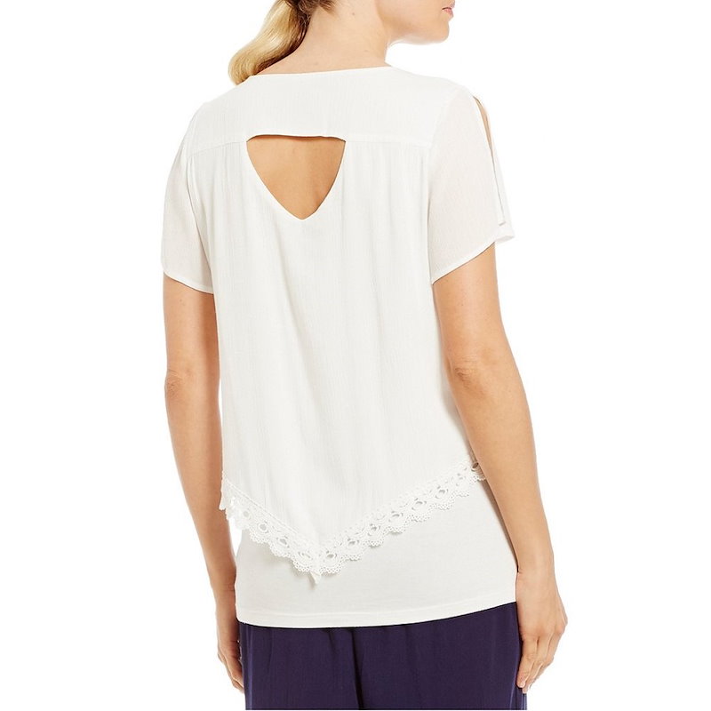 アイエヌ スタジオ レディース トップス ブラウス・シャツ【I.N. Studio Solid Crepon Short Sleeve Top】Paper White アイエヌ スタジオ レディース トップス ブラウス・シャツ【I.N. Studio Solid Crepon Short Sleeve Top】Paper White