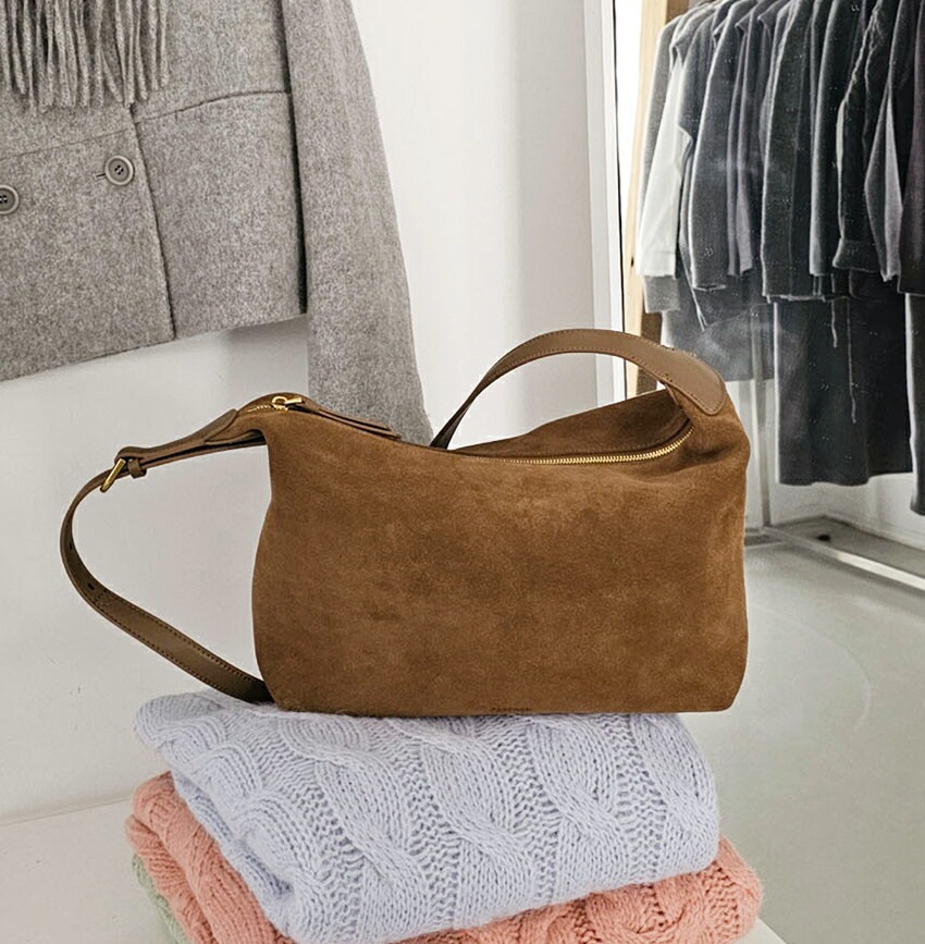 [メガ割りSALE]スエードワイドショルダーバッグ