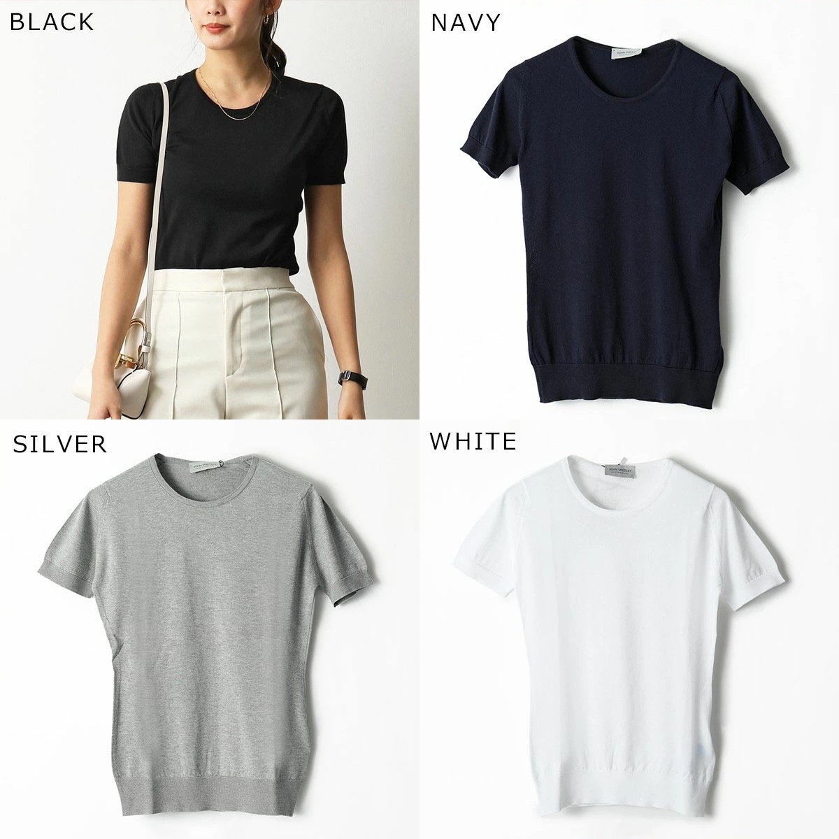 JOHN SMEDLEY ジョンスメドレー ニット セーター DANIELLA ダニエラ SLIM FIT レディース クルーネック 丸首 半袖 シーアイランド JOHN SMEDLEY ジョンスメドレー ニット セーター DANIELLA ダニエラ SLIM FIT レディース クルーネック 丸首 半袖 シーアイランド