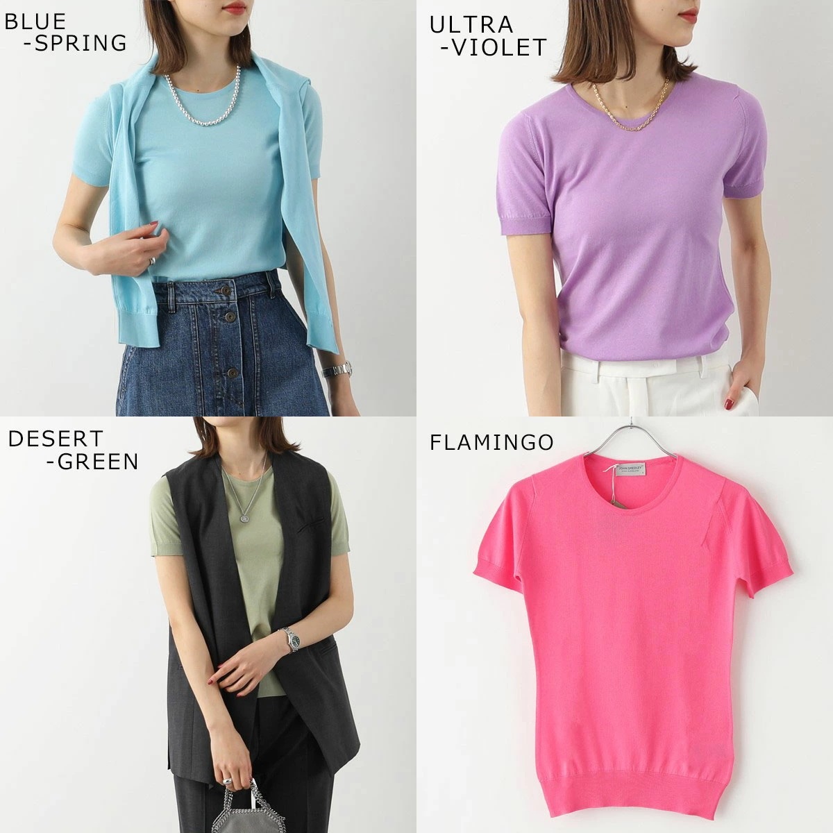 JOHN SMEDLEY ジョンスメドレー ニット セーター DANIELLA ダニエラ SLIM FIT レディース クルーネック 丸首 半袖 シーアイランド JOHN SMEDLEY ジョンスメドレー ニット セーター DANIELLA ダニエラ SLIM FIT レディース クルーネック 丸首 半袖 シーアイランド