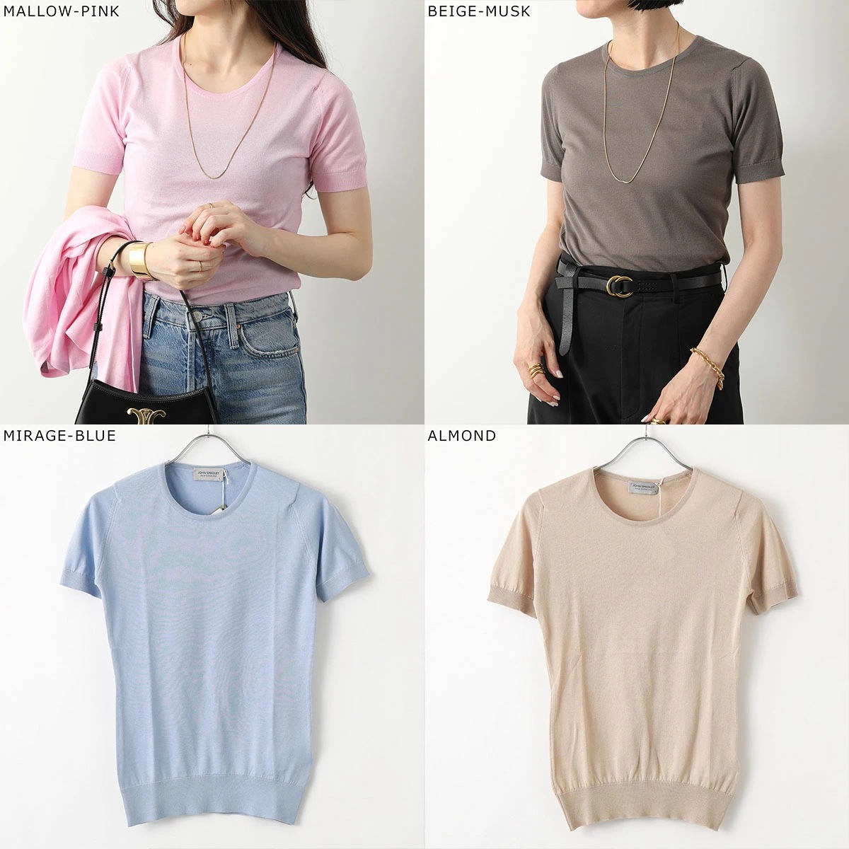 JOHN SMEDLEY ジョンスメドレー ニット セーター DANIELLA ダニエラ SLIM FIT レディース クルーネック 丸首 半袖 シーアイランド JOHN SMEDLEY ジョンスメドレー ニット セーター DANIELLA ダニエラ SLIM FIT レディース クルーネック 丸首 半袖 シーアイランド
