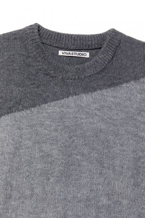 BLOCK ROUND KNIT 2色 新商品 韓国人気 男女共用 肝節期 韓国ファッション ストリートファッション
