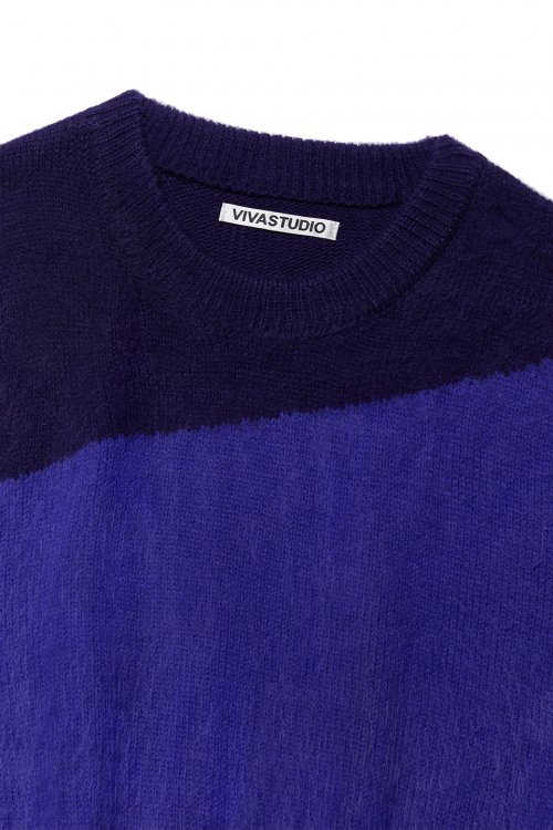 BLOCK ROUND KNIT 2色 新商品 韓国人気 男女共用 肝節期 韓国ファッション ストリートファッション