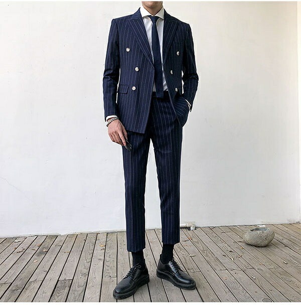 送料無料 メンズ スーツ 二つボタン ストライプ ビジネススーツ suit 細身 スリムスーツ フォーマルスーツ 紳士服 二次会 結婚式 卒業式 入学式 面接 通勤 パーティー カジュアルスーツ おし