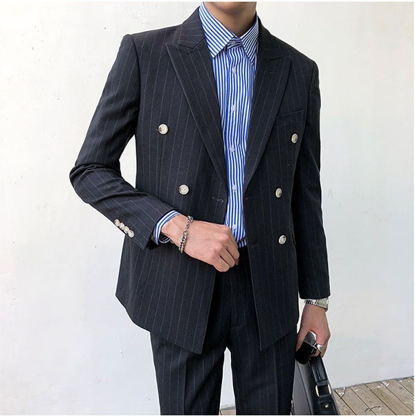 送料無料 メンズ スーツ 二つボタン ストライプ ビジネススーツ suit 細身 スリムスーツ フォーマルスーツ 紳士服 二次会 結婚式 卒業式 入学式 面接 通勤 パーティー カジュアルスーツ おし