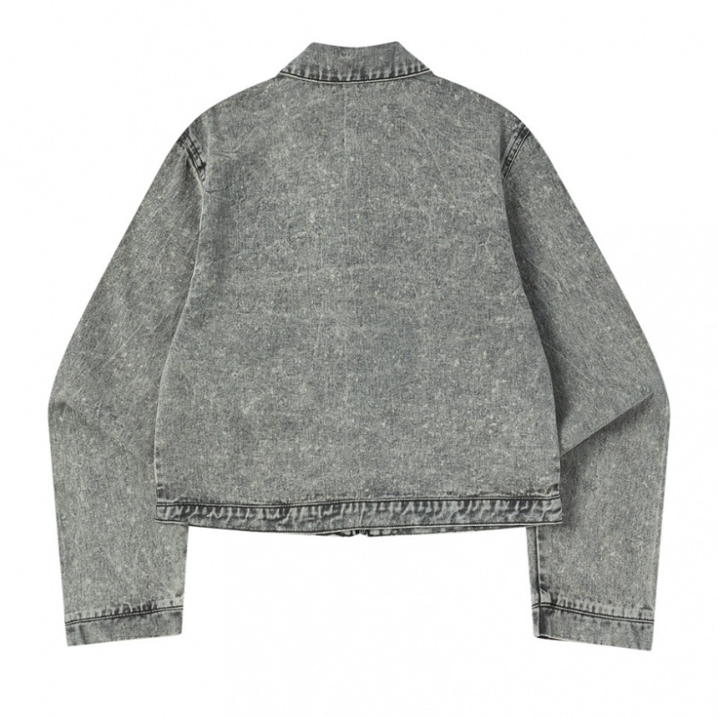 PRENDA デニムブルゾンジップアップジャケットブラックインディゴ PRENDA デニムブルゾンジップアップジャケットブラックインディゴ