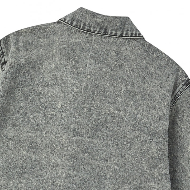 PRENDA デニムブルゾンジップアップジャケットブラックインディゴ PRENDA デニムブルゾンジップアップジャケットブラックインディゴ