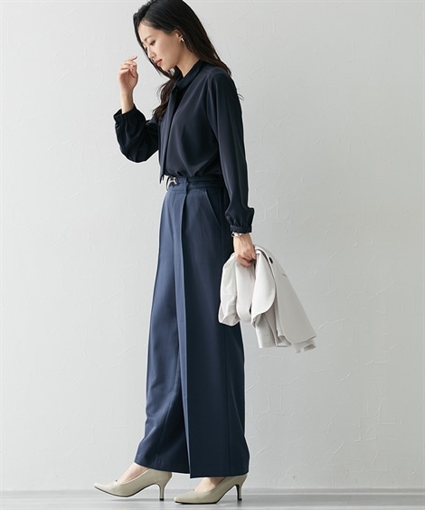 Qoo10 ニッセン ビット付きセンタープレスワイドパ ロング