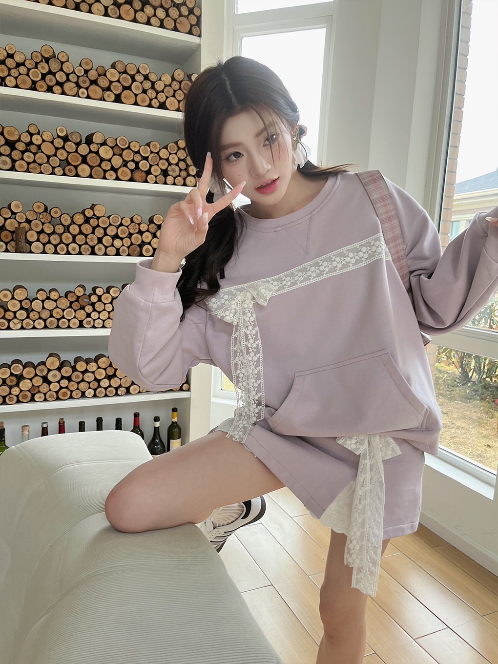 2024 秋冬 トップス 長袖 かわいいラウンドネック Tシャツ レディース 韓国風 ルーズ ゆったり 無地 カジュアル おしゃれサイズ シルエットファッション系シャツ衣装お出かけ
