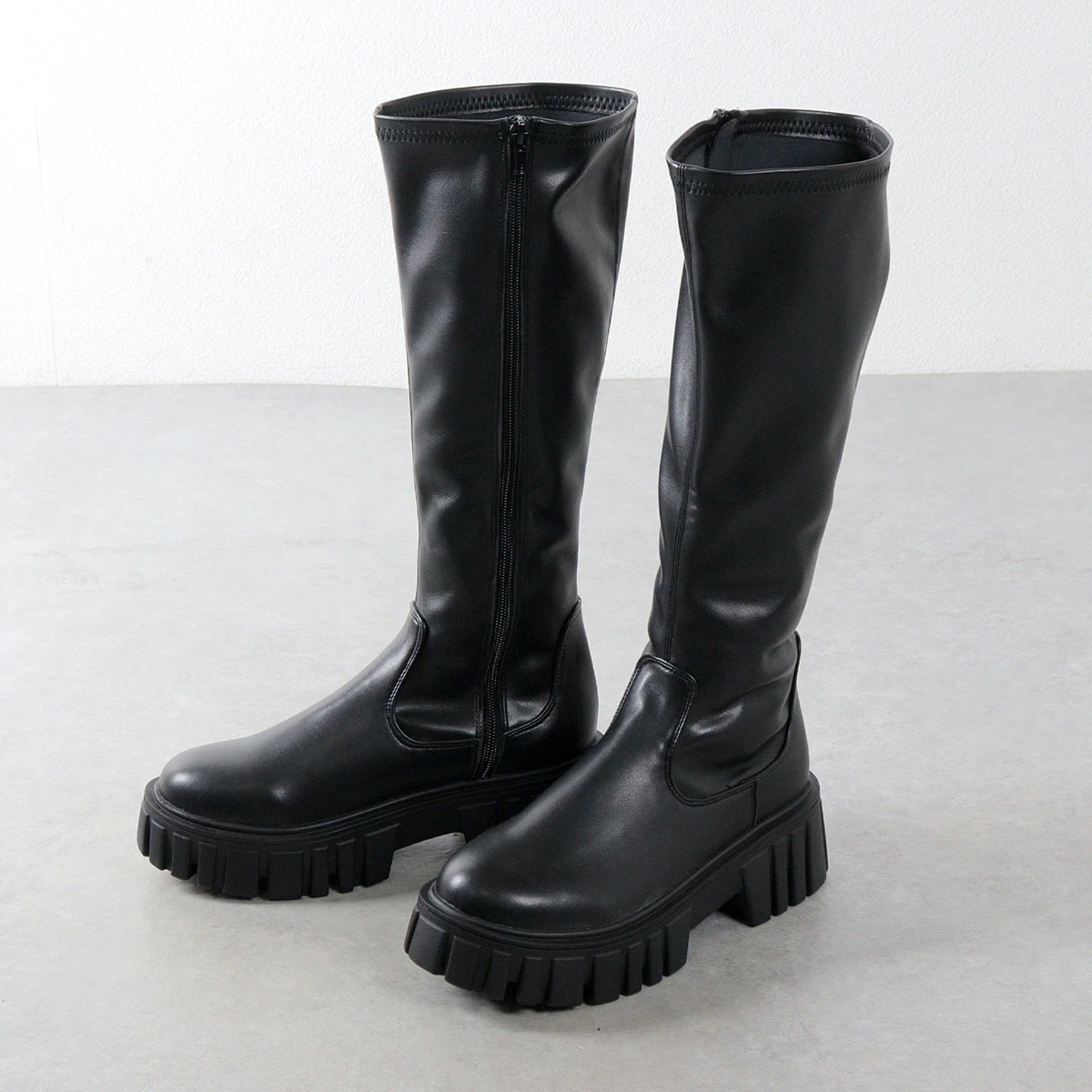 ブーツ レディース ストレッチブーツ フィット ロングブーツ 軽量 履きやすい 厚底 タンクソール 6cmヒール 歩きやすい ラウンドトゥ PUレザー 合成皮革 No.9141 22.5cm-24.5 ブーツ レディース ストレッチブーツ フィット ロングブーツ 軽量 履きやすい 厚底 タンクソール 6cmヒール 歩きやすい ラウンドトゥ PUレザー 合成皮革 No.9141 22.5cm-24.5