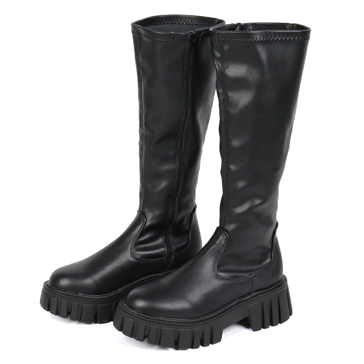 ブーツ レディース ストレッチブーツ フィット ロングブーツ 軽量 履きやすい 厚底 タンクソール 6cmヒール 歩きやすい ラウンドトゥ PUレザー 合成皮革 No.9141 22.5cm-24.5 ブーツ レディース ストレッチブーツ フィット ロングブーツ 軽量 履きやすい 厚底 タンクソール 6cmヒール 歩きやすい ラウンドトゥ PUレザー 合成皮革 No.9141 22.5cm-24.5