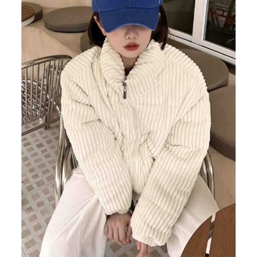 コーデュロイ 中綿ジャケット ショート丈