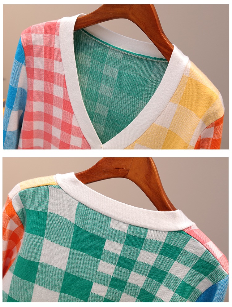 カラフル レインボー トップス ニットソー セーター カーディガン ショート ショート丈 半端丈 長袖 萌袖 Vネック ストレート 切り替えデザイン ポケット 前開き ボタン ニット かわいい カラフル レインボー トップス ニットソー セーター カーディガン ショート ショート丈 半端丈 長袖 萌袖 Vネック ストレート 切り替えデザイン ポケット 前開き ボタン ニット かわいい