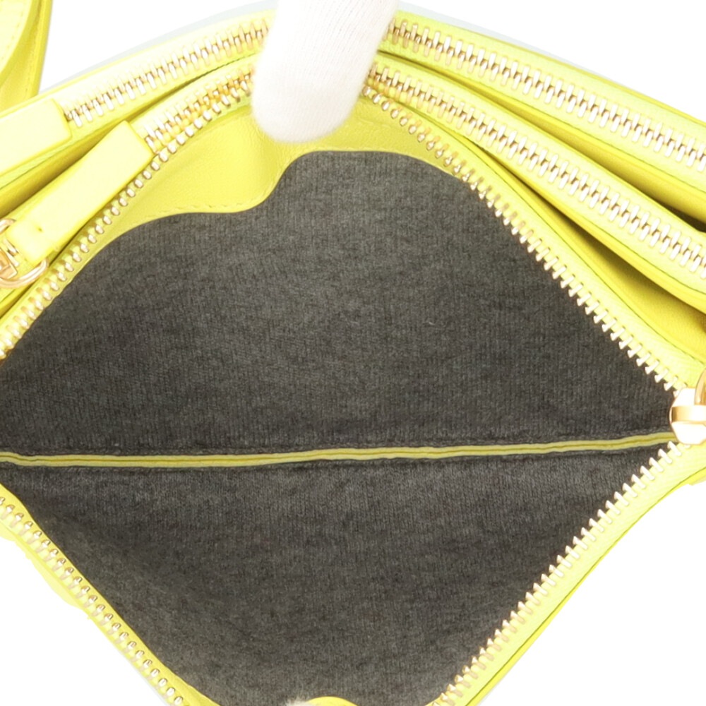 セリーヌ トリオスモール ショルダーバッグ レザー 165113ETA・11YF イエロー CELINE 中古