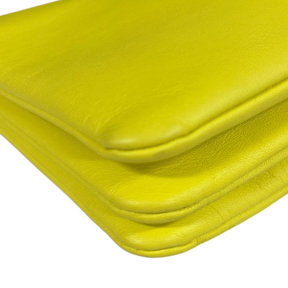 セリーヌ トリオスモール ショルダーバッグ レザー 165113ETA・11YF イエロー CELINE 中古