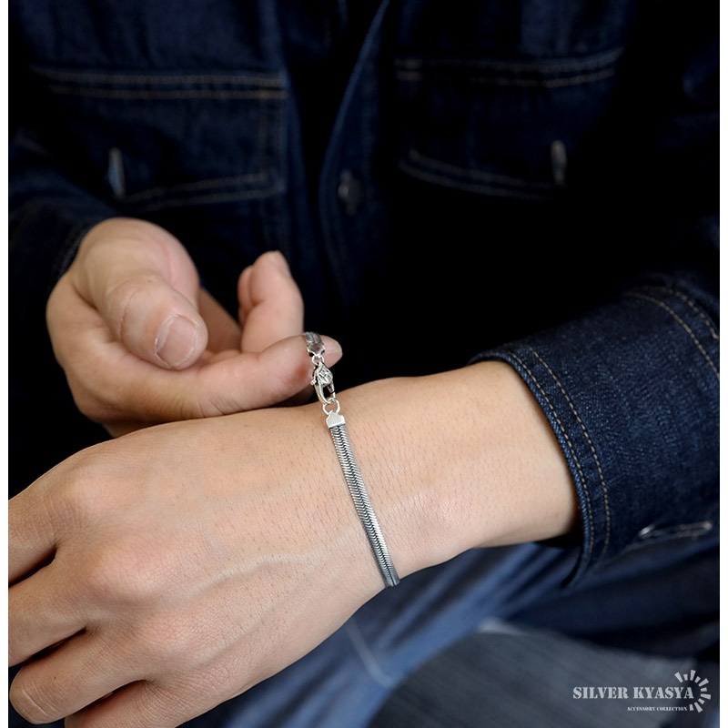 925 六字真言 チェーンブレスレット [bs182]